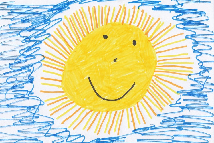 Glad solteckning