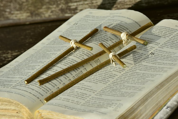 bibel med trädkors