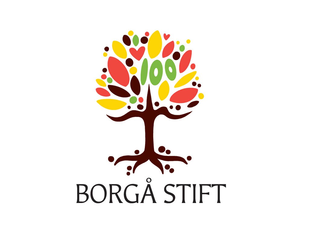 Ett färggrannt ritat träd